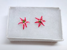 Load image into Gallery viewer, Stargazer Lily Oriental Lily Metal Free Stud Earrings