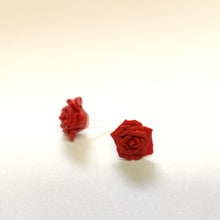 Load image into Gallery viewer, Red Rose Metal Free Stud Earrings