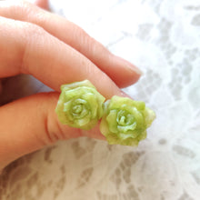 Load image into Gallery viewer, Faux Stone Rose Metal Free Stud Earrings