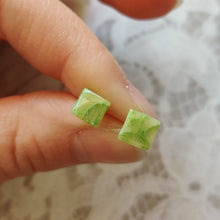 Load image into Gallery viewer, Square Faux Stone Metal-Free Stud Earrings with Hypoallergenic Plastic Posts