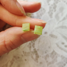 Load image into Gallery viewer, Square Faux Stone Metal-Free Stud Earrings with Hypoallergenic Plastic Posts