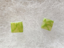 Load image into Gallery viewer, Square Faux Stone Metal-Free Stud Earrings with Hypoallergenic Plastic Posts
