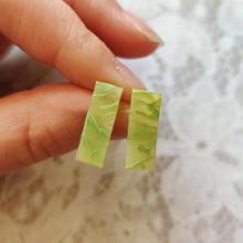 Load image into Gallery viewer, Faux Jade Stone Metal-Free Bar Earrings with Hypoallergenic Plastic Posts