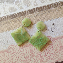 Load image into Gallery viewer, Simple Square Faux Stone Drop Earrings