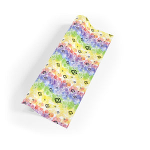 Gift Wrapping Paper Rolls - Rainbow Bubble Design with Black Crystal D100 Dice