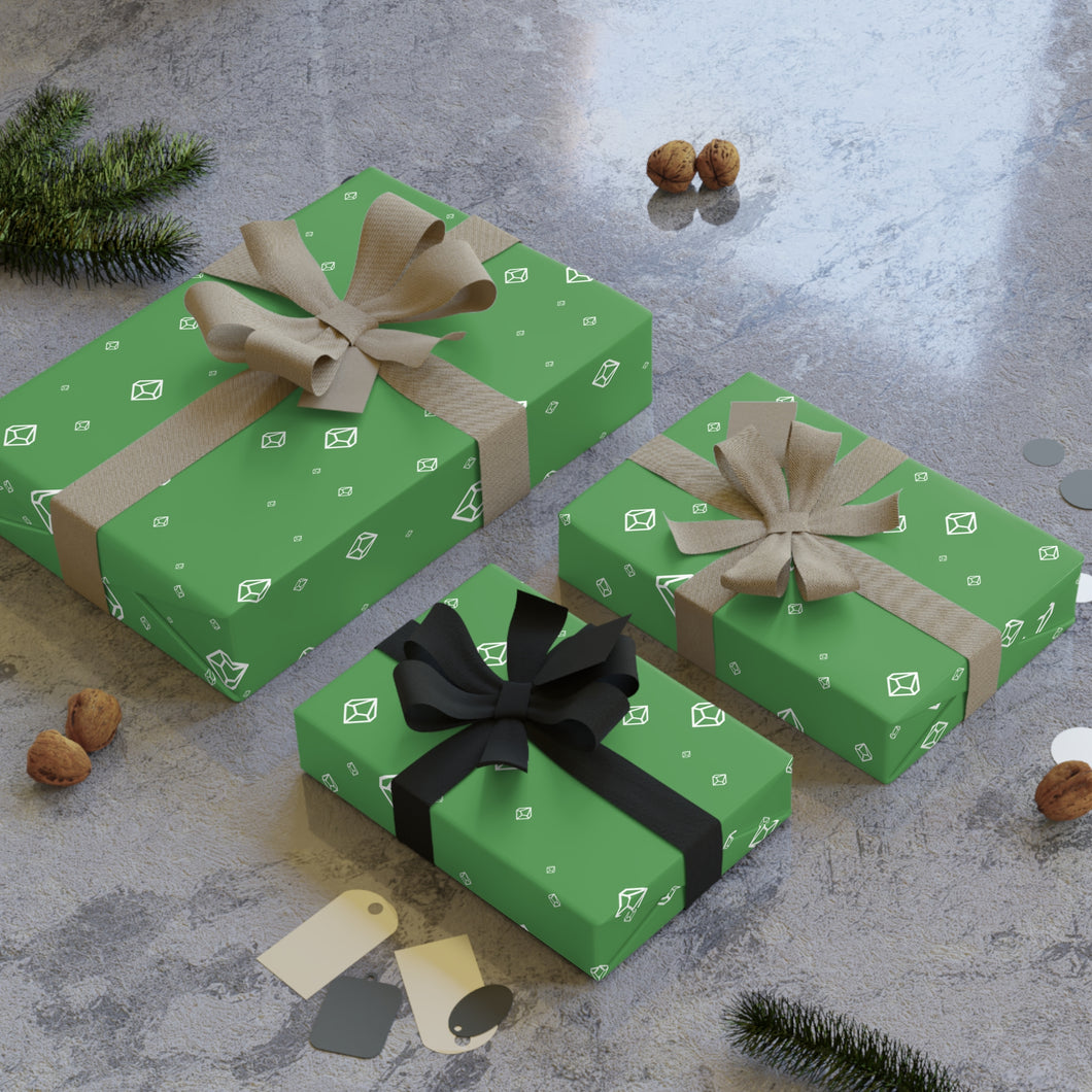 Wrapping Paper Rolls - Green Crystal D100 Dice Design