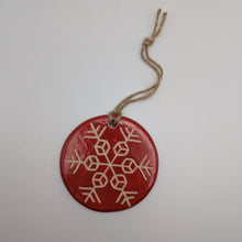 Load image into Gallery viewer, Ceramic Dice Snowflake Ornament
