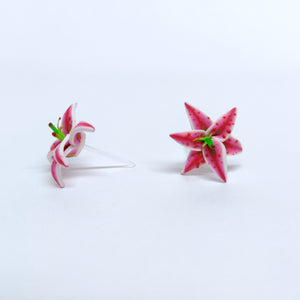 Stargazer Lily Oriental Lily Metal Free Stud Earrings