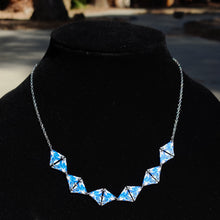 Load image into Gallery viewer, Six Diamond Blue Abstract Necklace
