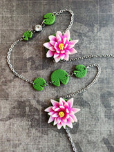 Load image into Gallery viewer, Asymmetrical Pink Waterlily Necklace
