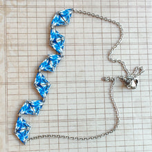 Load image into Gallery viewer, Six Diamond Blue Abstract Necklace
