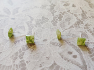 Square Faux Stone Metal-Free Stud Earrings with Hypoallergenic Plastic Posts
