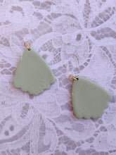 Load image into Gallery viewer, Shell Sage Green &amp; Gold Speckled Earrings
