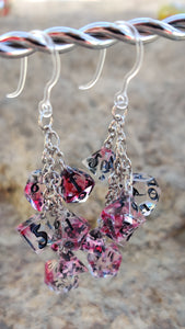 Blue RPG Dice Earrings - 7 Dice Dangle