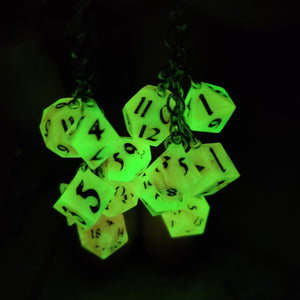 Blue RPG Dice Earrings - 7 Dice Dangle