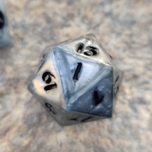Metalic Grey Dice Chunky Full 7 Set