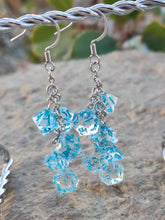 Load image into Gallery viewer, Blue RPG Dice Earrings - 7 Dice Dangle

