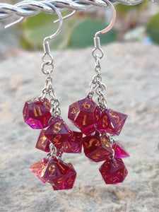 CUSTOM Dice Earrings - 7 Dice Dangle