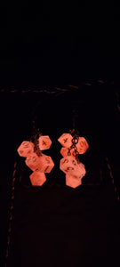Blue RPG Dice Earrings - 7 Dice Dangle
