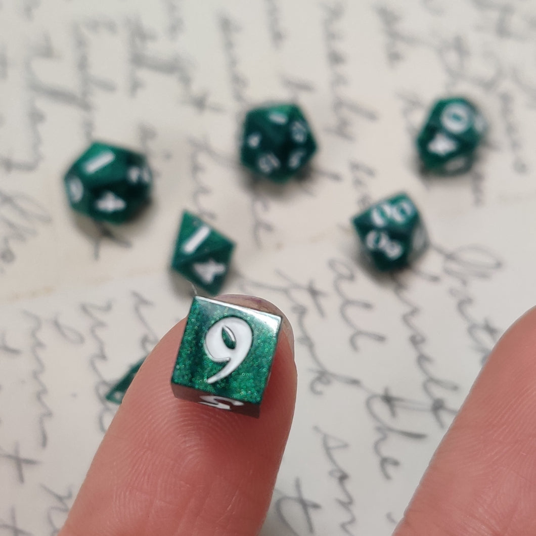 Forest Green Metalic Micro Dice