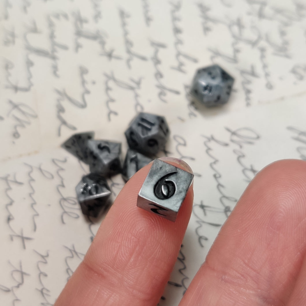 Metalic Grey Micro Dice